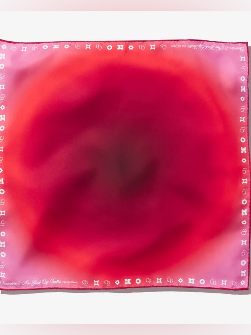Giftable Ombré Red Gradient Organic Silk Scarf NYC Ballet - Picture 6 of 7